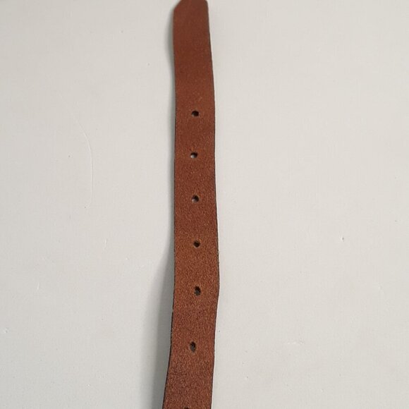 Vtg Fossil Leather Perforated Tan Belt L - Picture 8 of 8